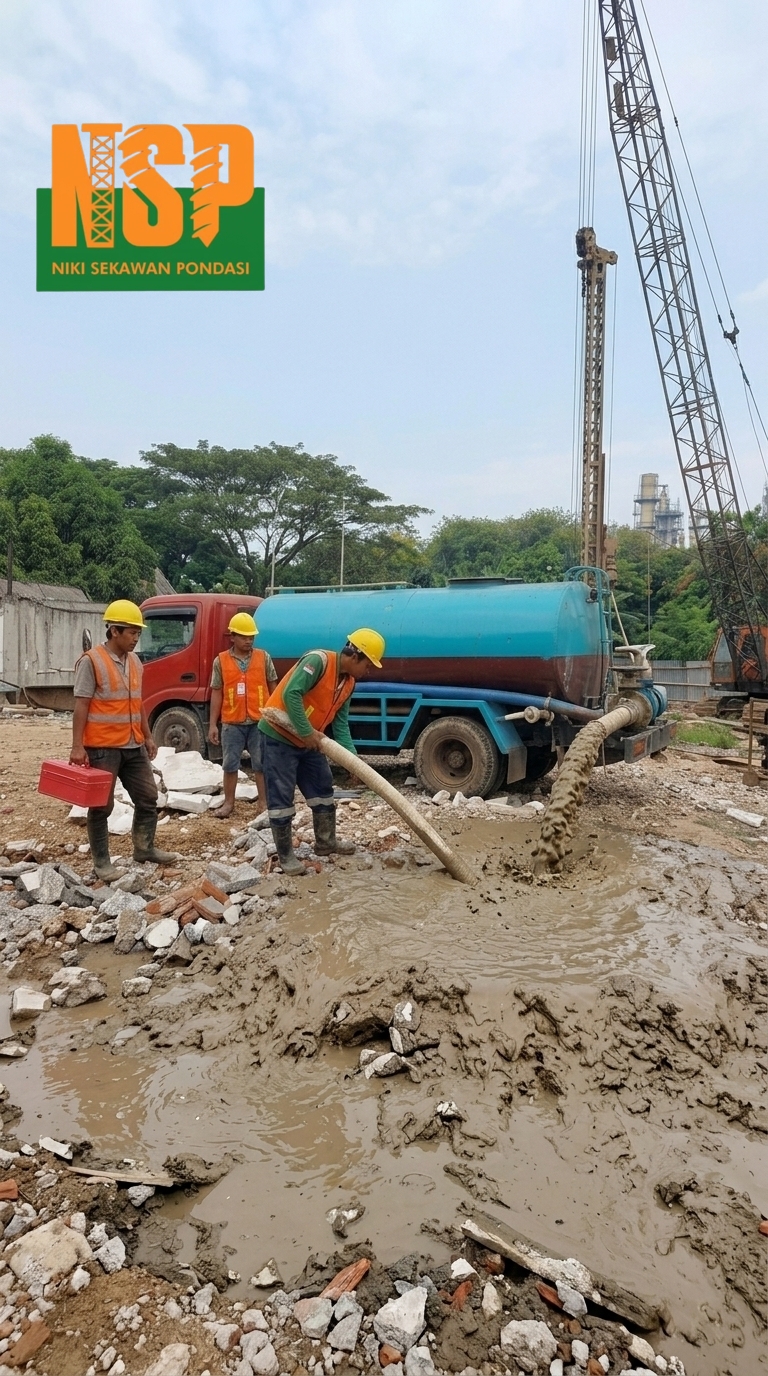 Jasa Sedot Lumpur Bore Pile untuk pekerjaan pondasi